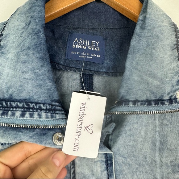 Ashley Denim Windsor Acid Wash Denim Jacket XL New - Picture 3 of 8